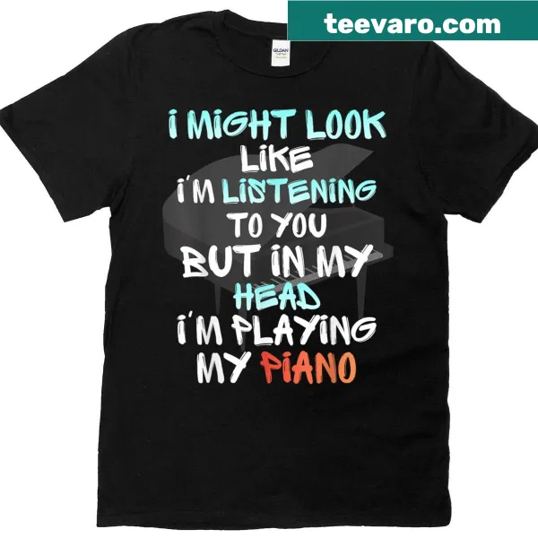 Edgy graphic tee with piano quote