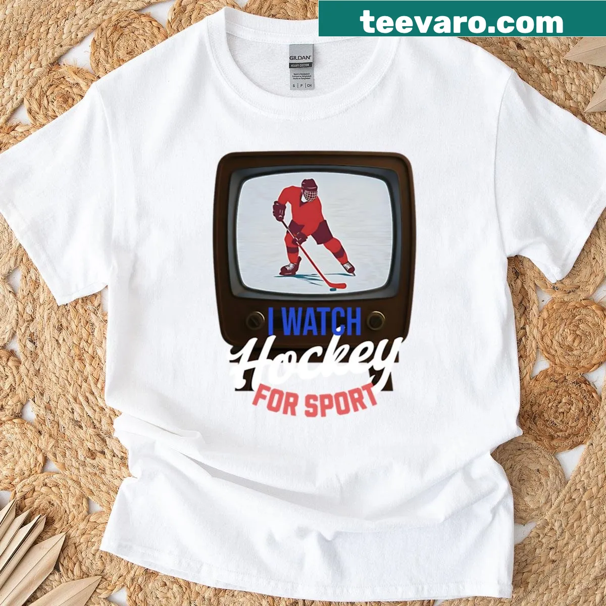 Hockey-themed shirt with text declaration — on a men's t-shirt