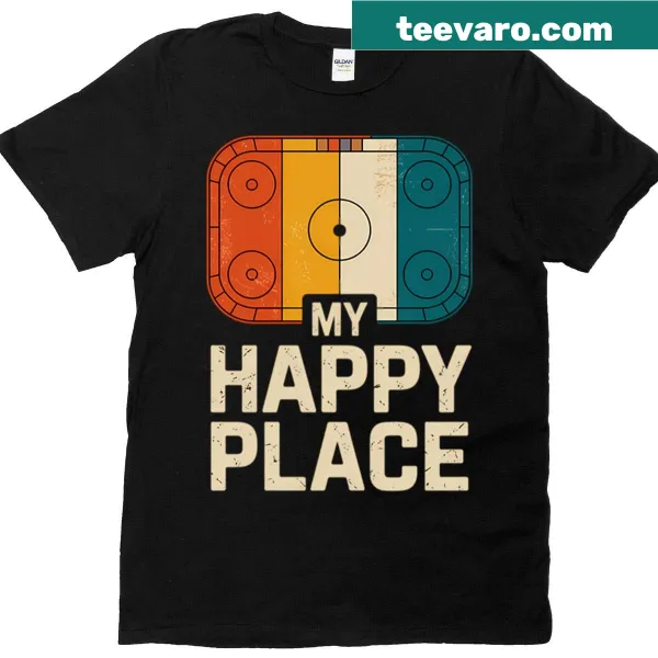 T-shirt with humorous ice hockey skating theme