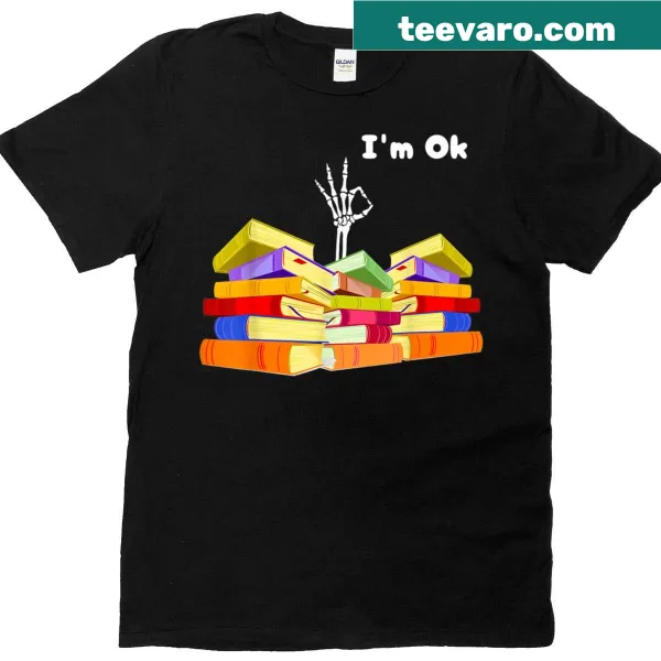Wholesome graphic tee with book theme and cheerful text