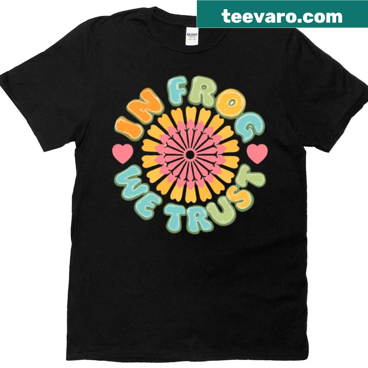Anti-Trump T-shirt with slogan 'In Frog We Trust' for activists. — on a men's t-shirt