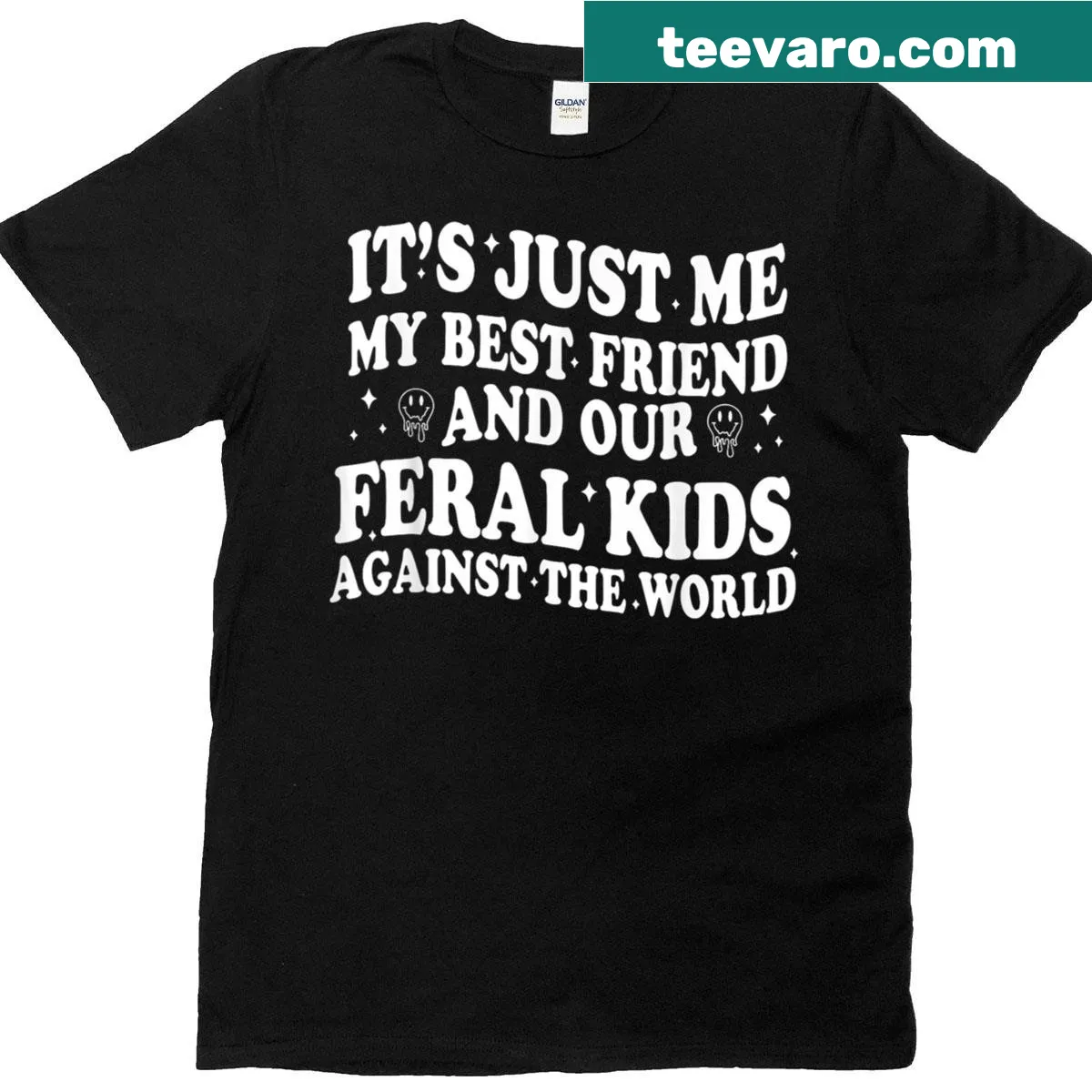 Humorous graphic about friendship and parenting — on a men's t-shirt