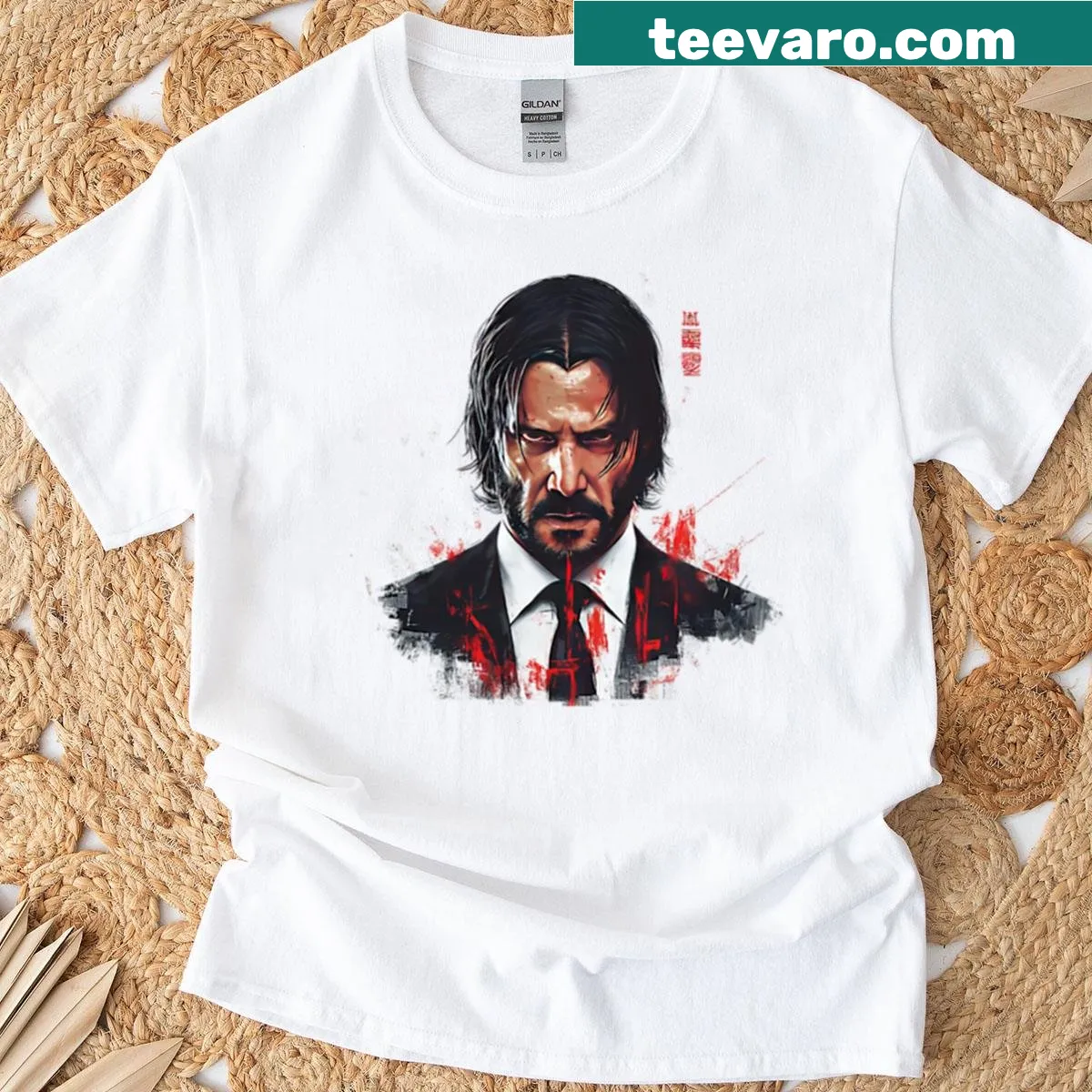 Edgy T-shirt featuring the phrase 'John Wick Hate' — on a men's t-shirt