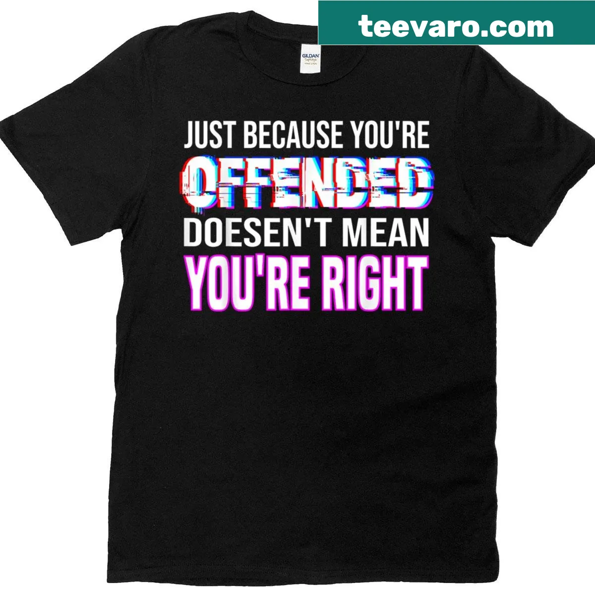 Funny T-shirt with message about offense and rights — on a men's t-shirt