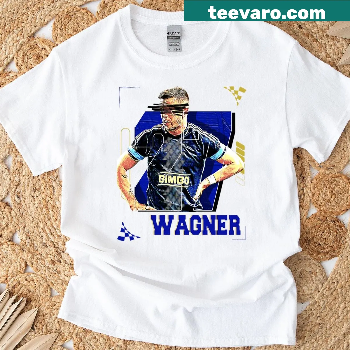 Soccer player Kai Wagner illustrated T-shirt for fans — on a men's t-shirt