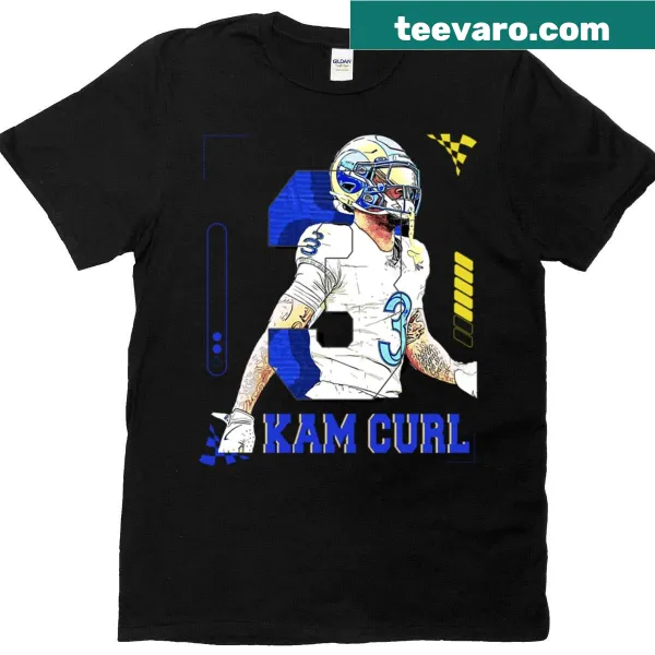 Illustration of football player Kam Curl on a t-shirt