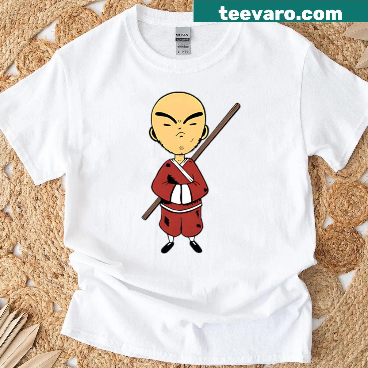 T-shirt featuring playful Kung Fu illustrations — on a men's t-shirt