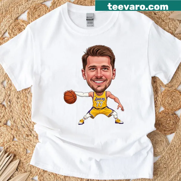 T-shirt featuring the name Luka Doncic for basketball fans.