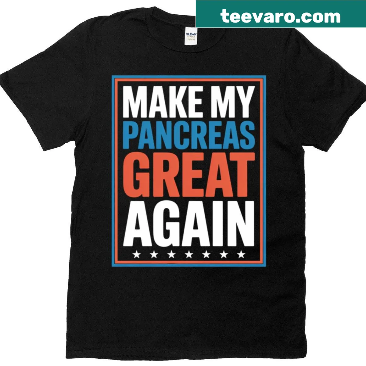 Funny T-shirt with 'Make My Pancreas Great' slogan for diabetic awareness — on a men's t-shirt