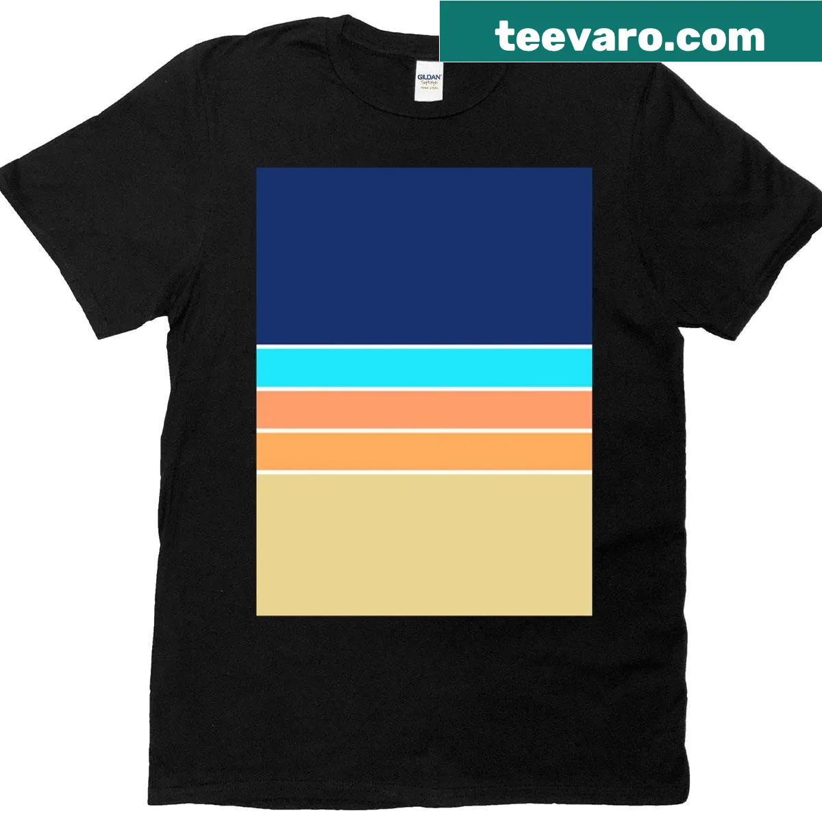 Vintage retro striped t-shirt inspired by Mediterranean style — on a men's t-shirt