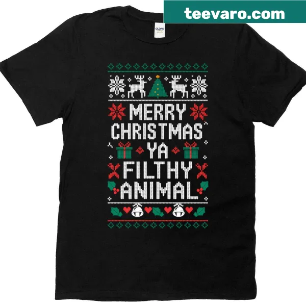 Funny Christmas-themed illustrations on a T-shirt