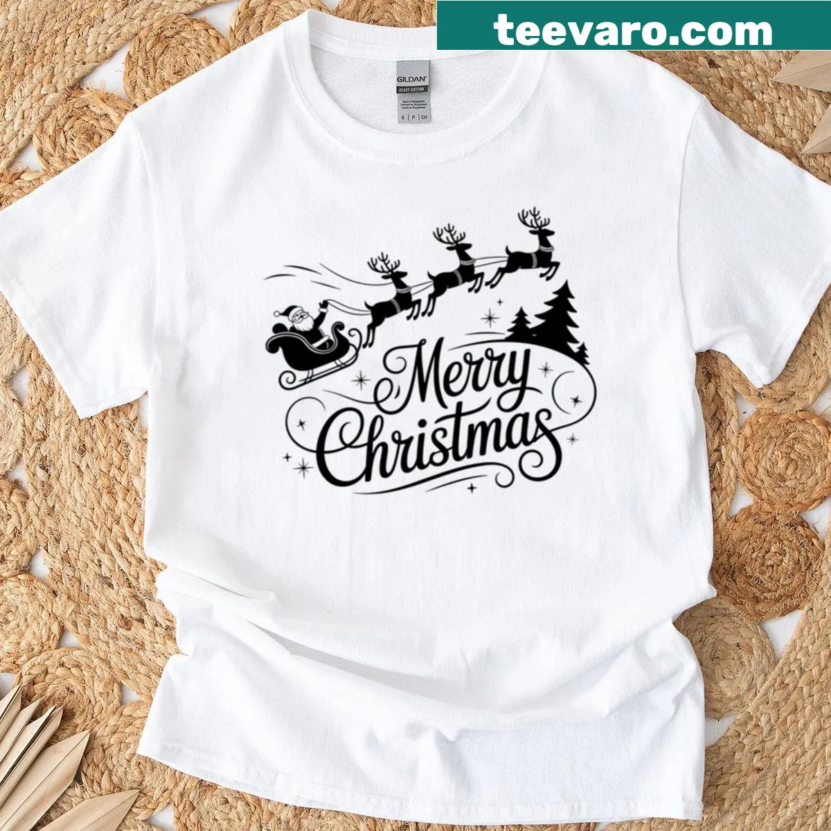 Festive Christmas T-shirt with holiday graphics — on a men's t-shirt
