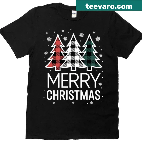 Buffalo plaid tree Christmas T-shirt with festive design