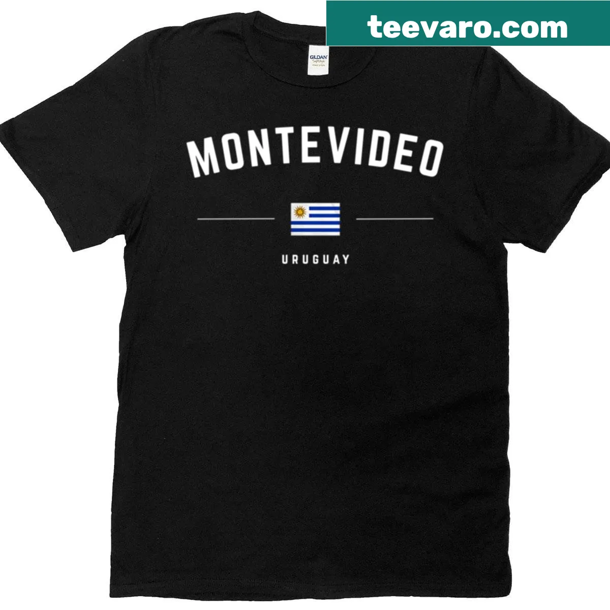 T-shirt featuring the phrase Capital Of Uruguay for Montevideo — on a men's t-shirt