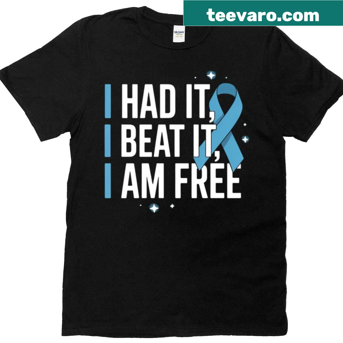 Empowering graphic for prostate cancer survivors T-shirt — on a men's t-shirt