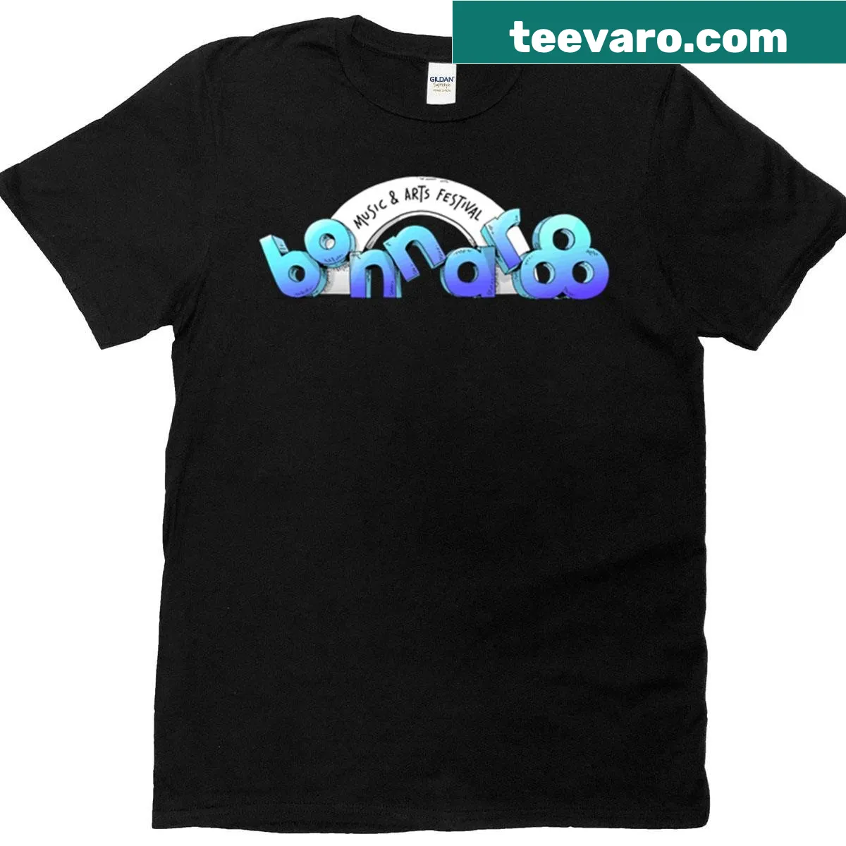 Mountain-themed graphic for Bonnaroo Festival on a T-shirt — on a men's t-shirt