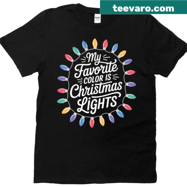 Funny Christmas lights favorite color T-shirt