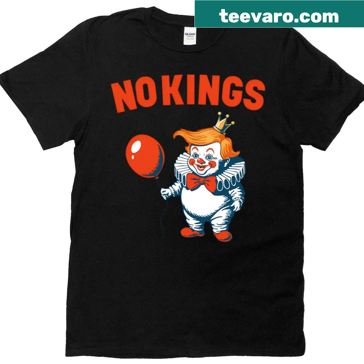 No Kings Anti Trump t-shirt with bold text — on a men's t-shirt