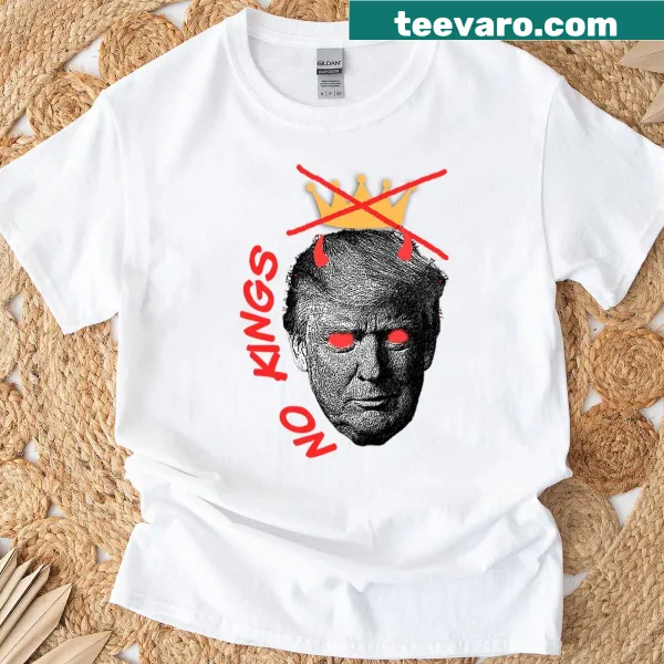 T-shirt with bold lettering: No-kings Anti Trump Resist Movement