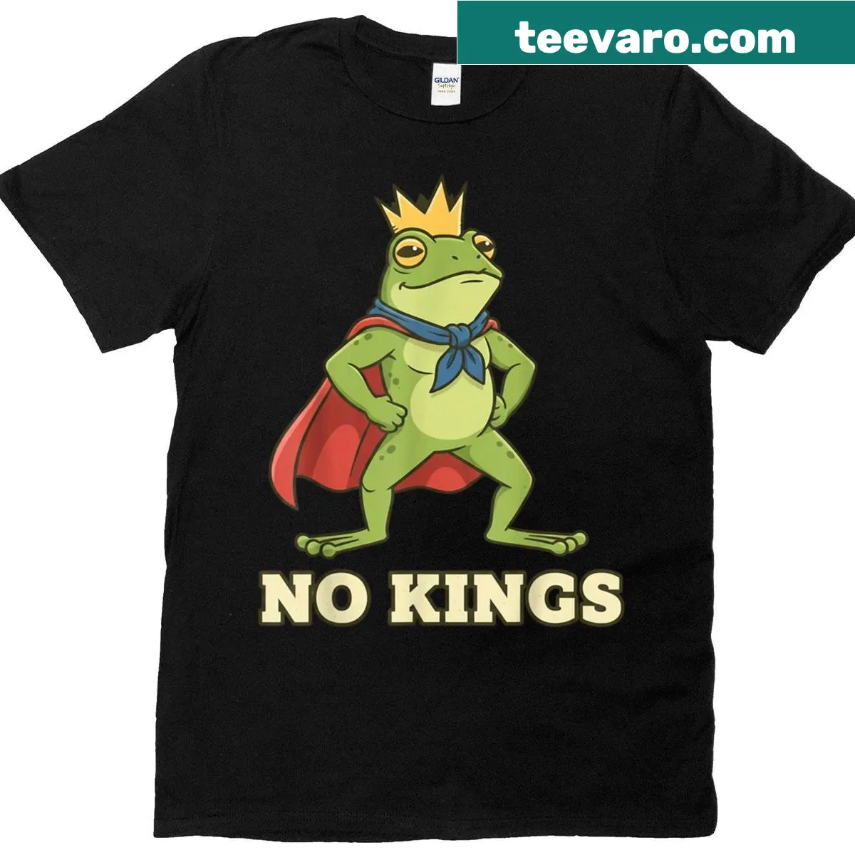 Funny frog hero graphic on a retro protest T-shirt — on a men's t-shirt