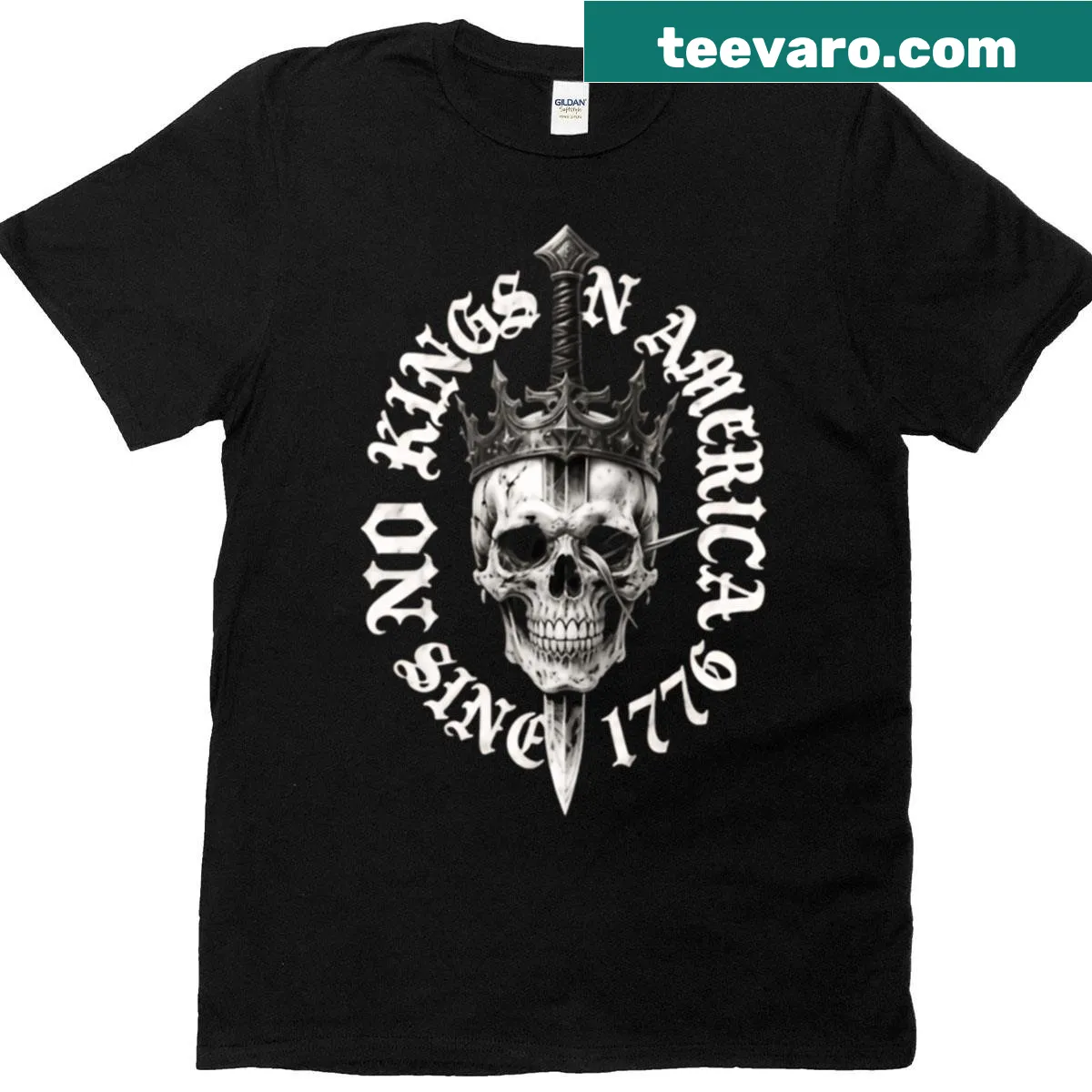 Anti-monarchy T-shirt with a historical liberty message — on a men's t-shirt