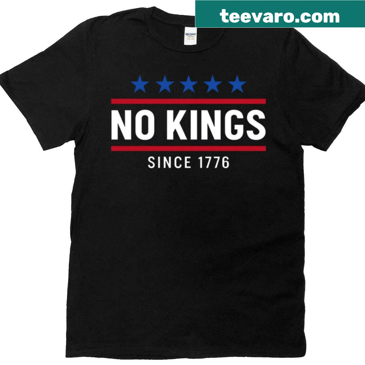 Political statement T-shirt No Kings in America — on a men's t-shirt