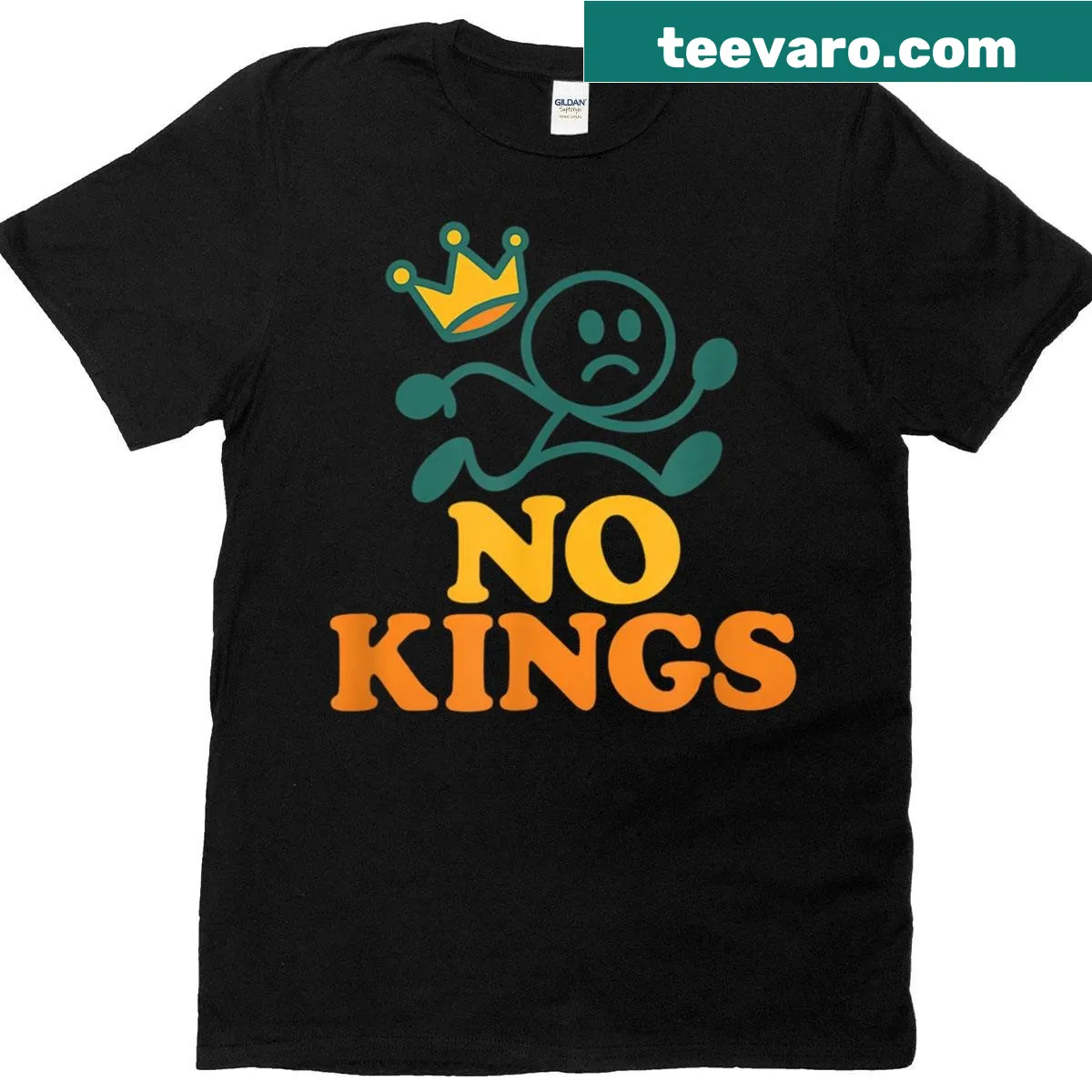 Cartoon crown design T-shirt with anti-ego message — on a men's t-shirt