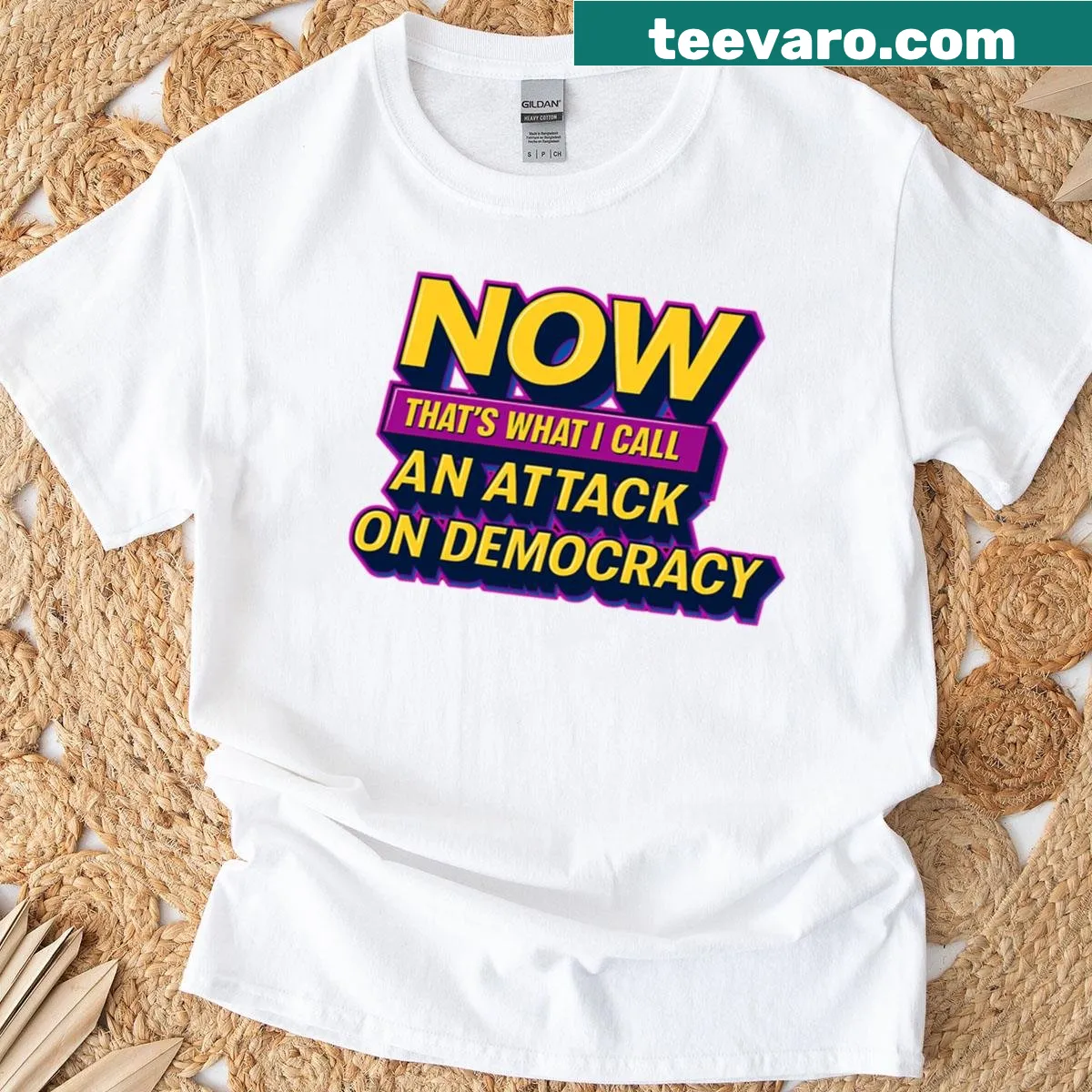 Statement shirt with 'No Kings In America' text — on a men's t-shirt