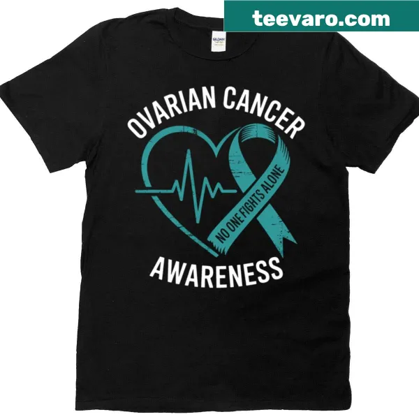 Support ribbon graphic t-shirt for ovarian cancer awareness