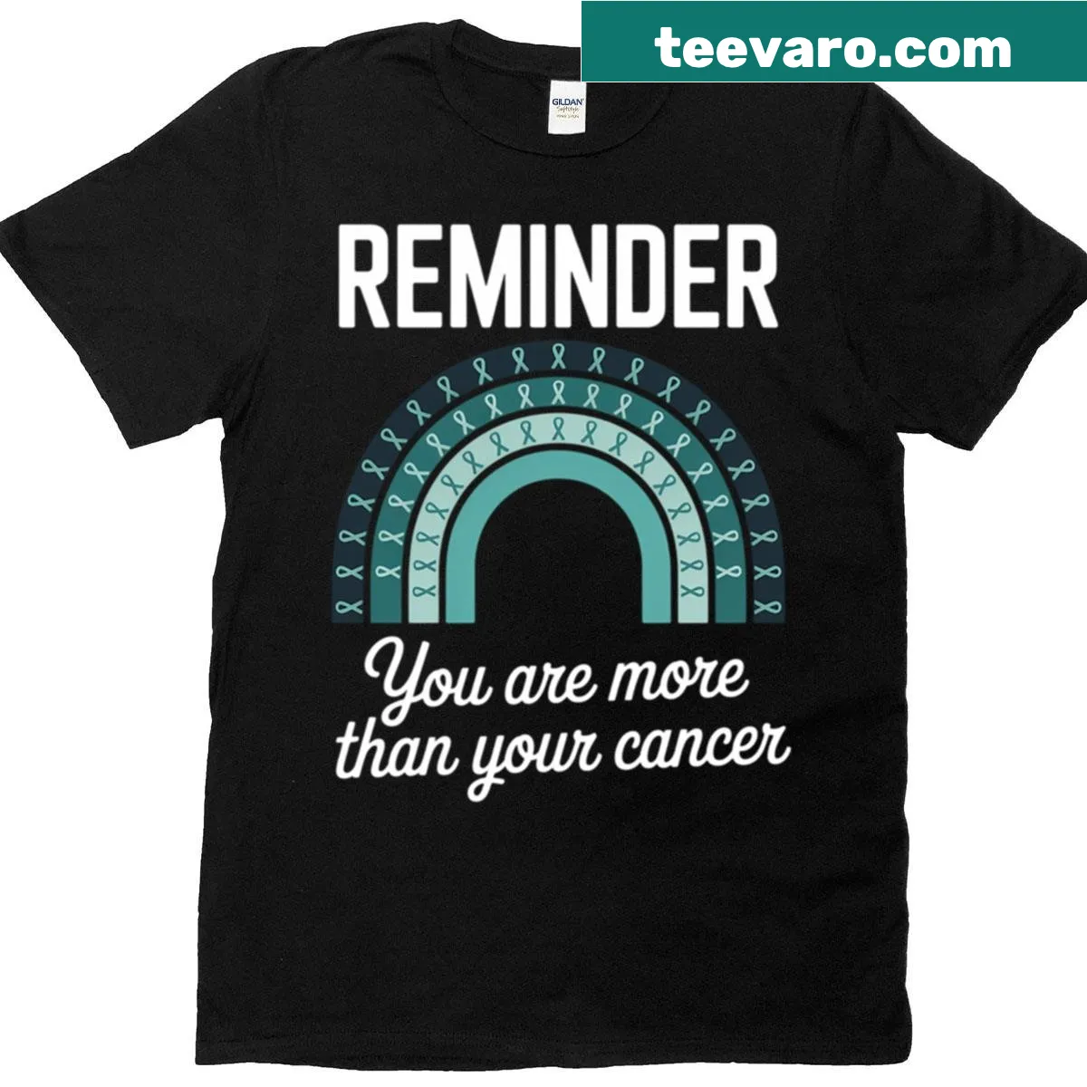 Awareness t-shirt for ovarian cancer support featuring a thoughtful graphic — on a men's t-shirt