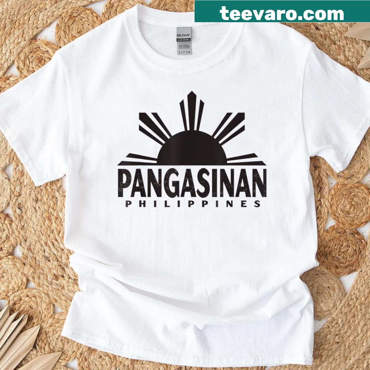 Pangasinan-themed T-shirt with cultural symbols — on a men's t-shirt