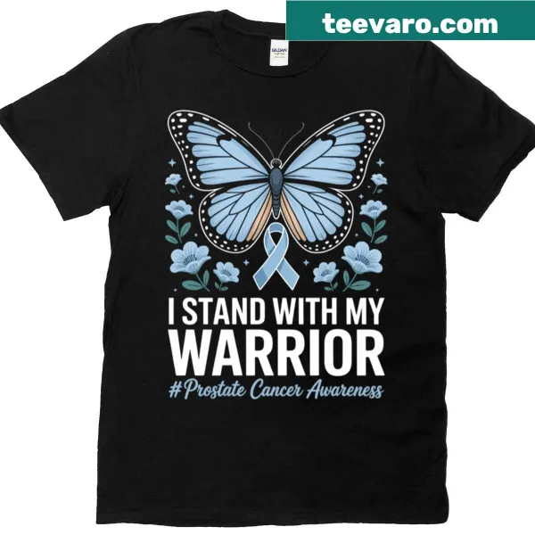 Prostate awareness ribbon design printed on a casual t-shirt