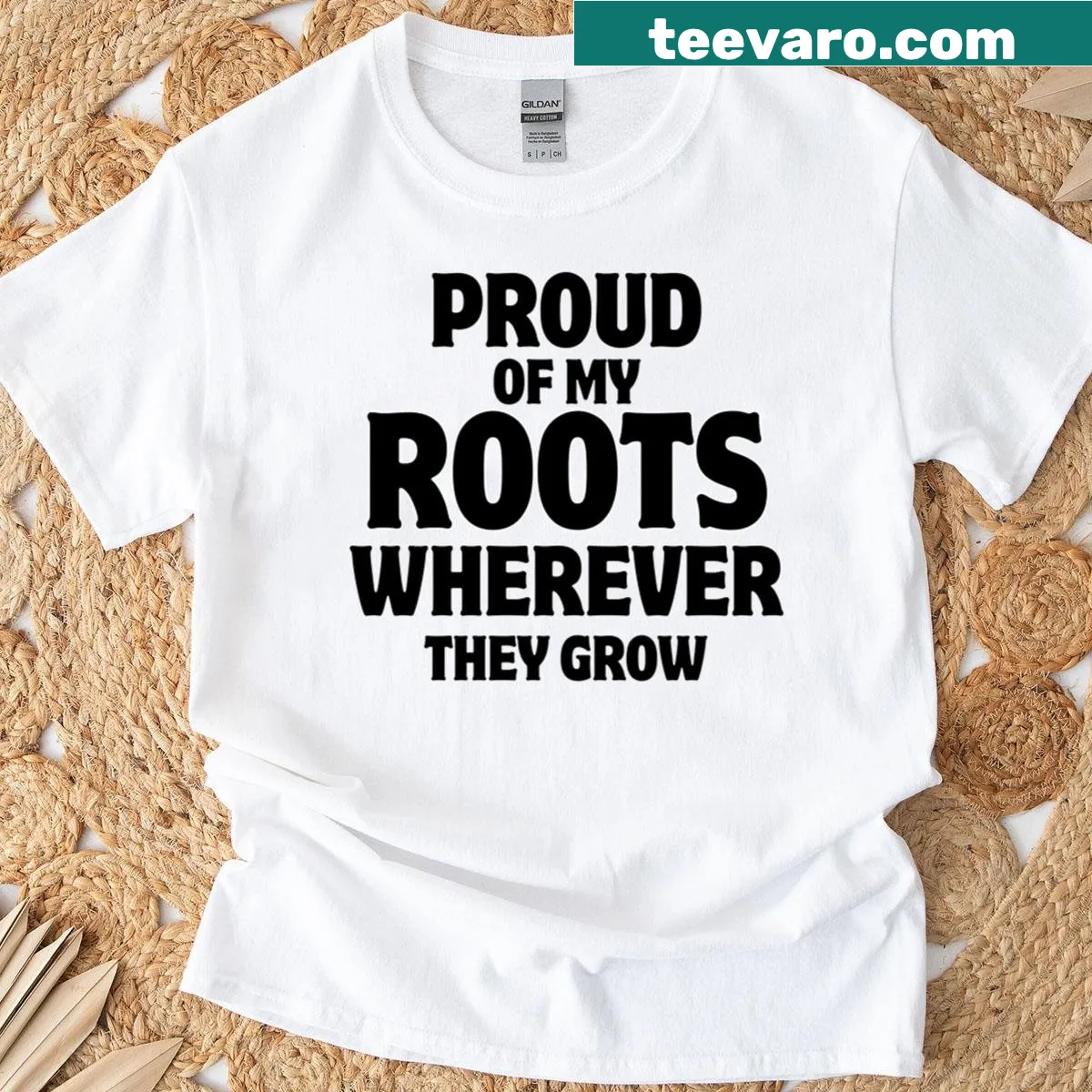 Cultural pride quote graphic on T-shirt — on a men's t-shirt