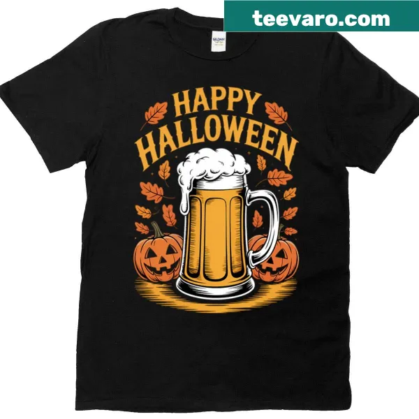 Funny pumpkin beer Halloween T-shirt design