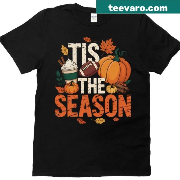 Cheerful pumpkin spice and football graphic design