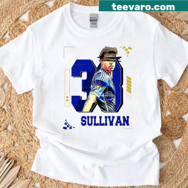 Graphic t-shirt featuring Quinn Sullivan playing soccer