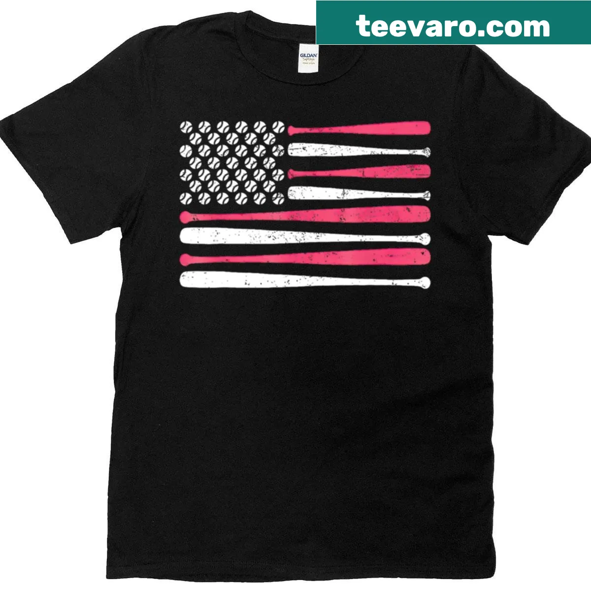 Vintage-style 'Red Bats USA' graphic on a distressed T-shirt — on a men's t-shirt
