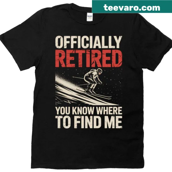 Retired Skier T-shirt with bold lettering