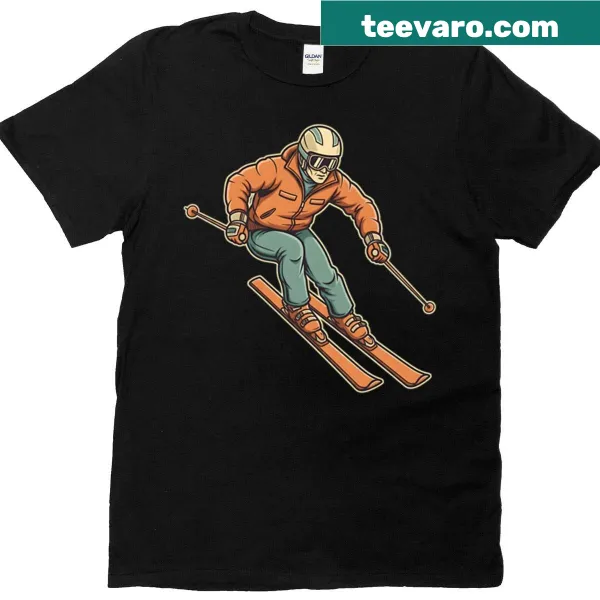 Scenic retro mountain design for ski adventure
