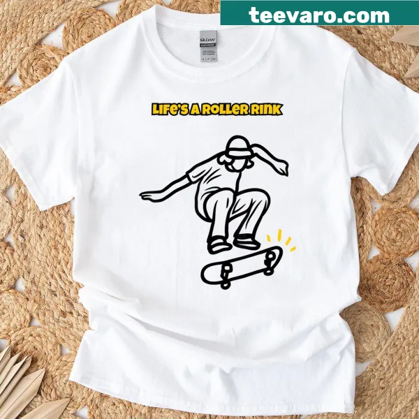 Retro roller skating graphic tee with a playful slogan