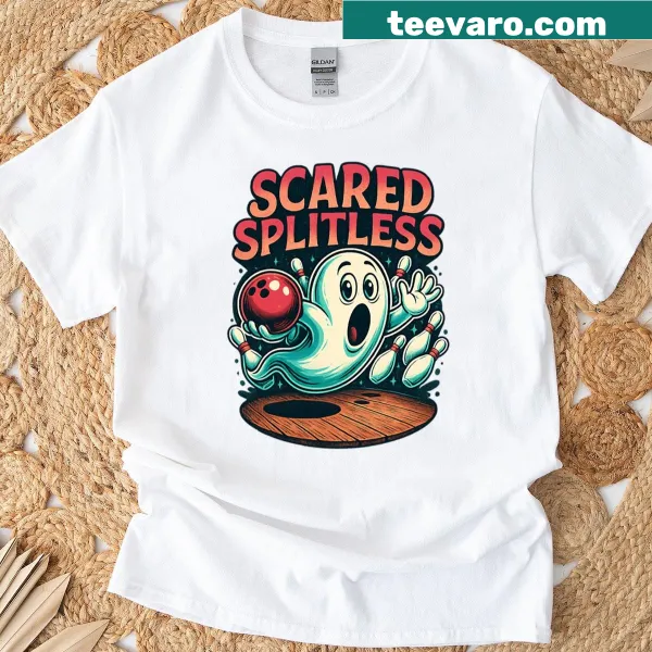 Playful ghost illustration with bowling theme for Halloween