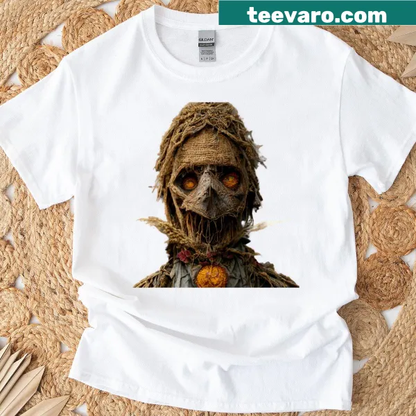 Creepy scarecrow illustration t-shirt for Halloween