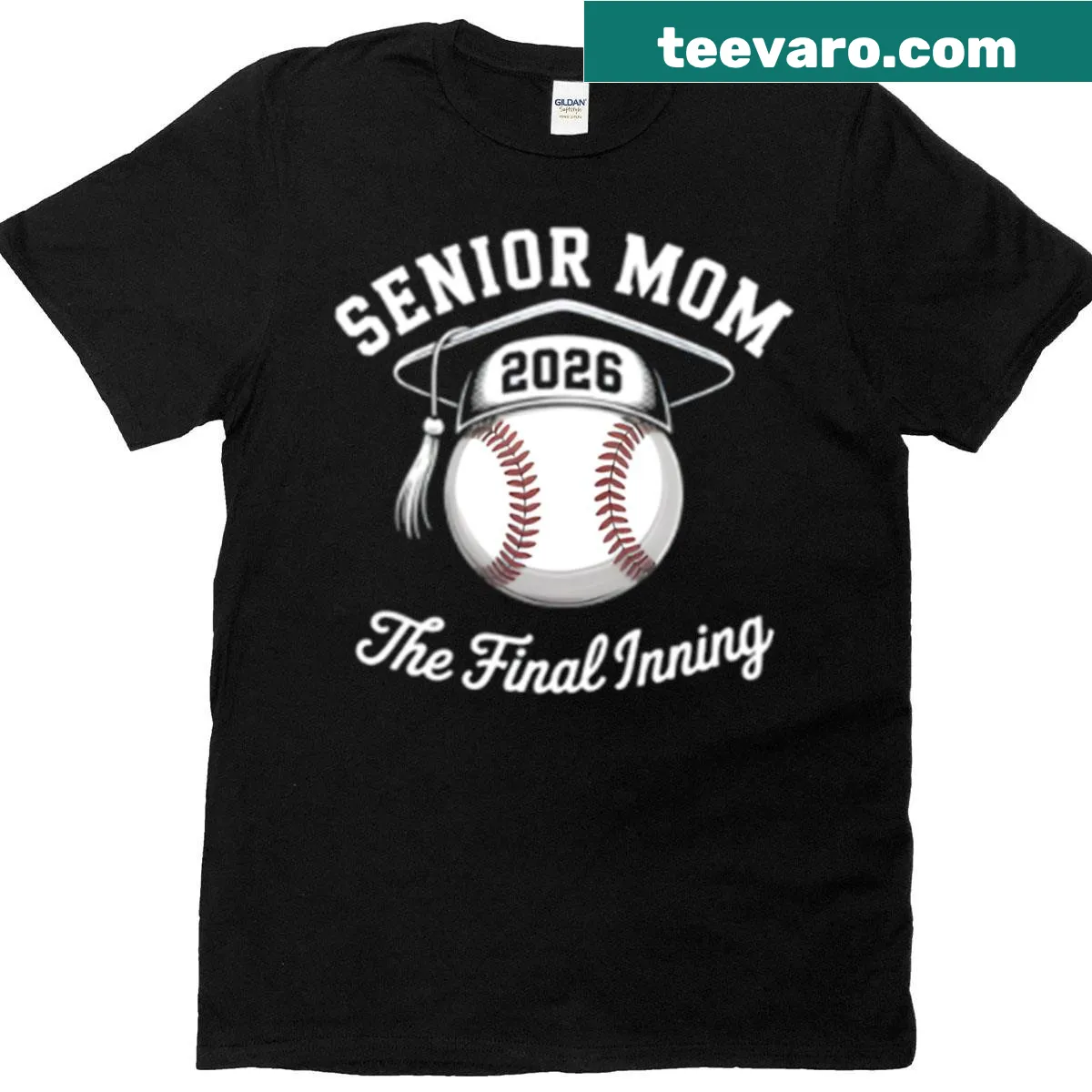 Senior Mom 2026 baseball graduation gift T-shirt — on a men's t-shirt