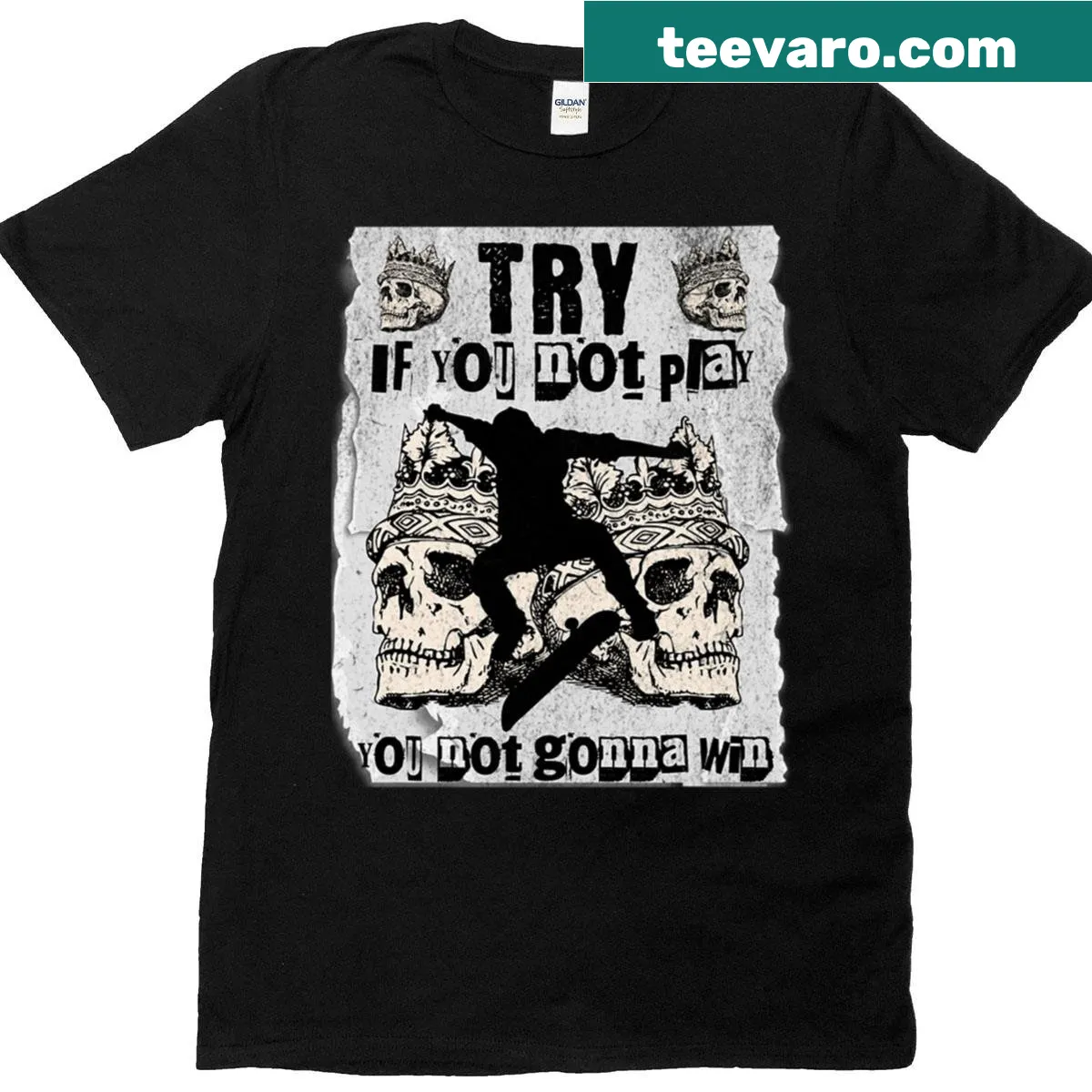 Motivational typography graphic on a skater tee. — on a men's t-shirt