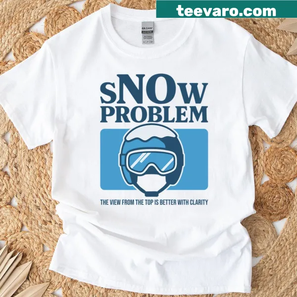 Playful ski and snowboard helmet t-shirt with Snow Problem text