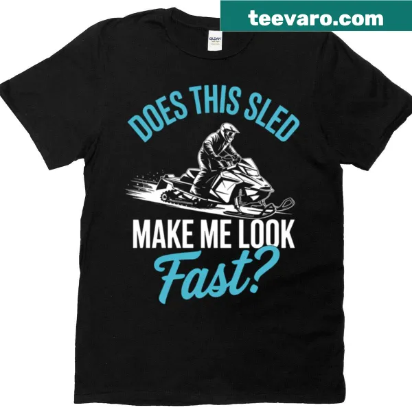 Snowmobile illustration on t-shirt depicting winter sports