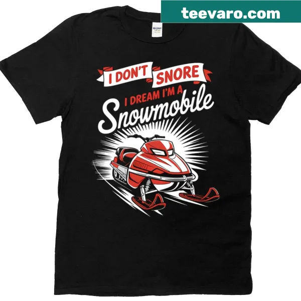 Cute snowmobile design on a winter sports T-shirt