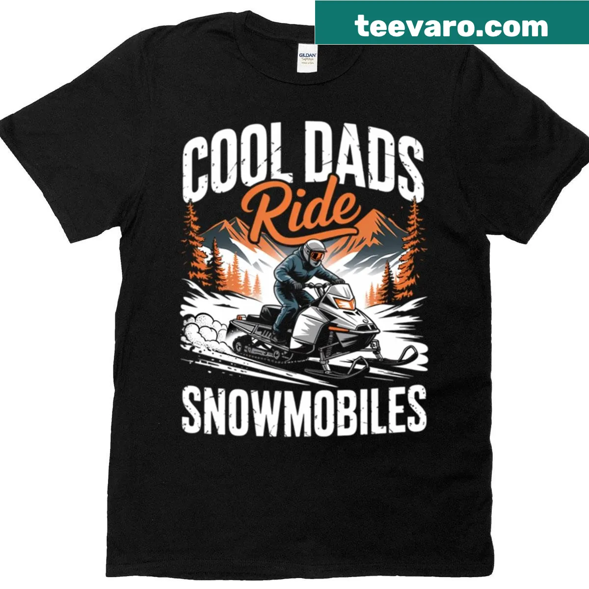 Illustrated snowmobiling t-shirt for Father's Day — on a men's t-shirt