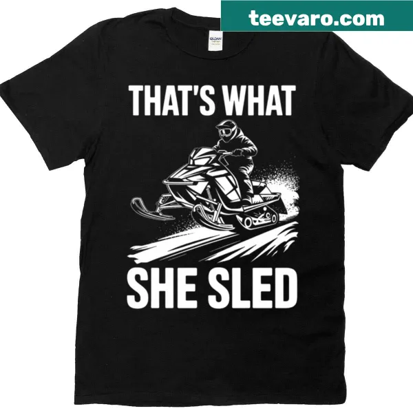 Dynamic snowmobile graphic on winter sports t-shirt