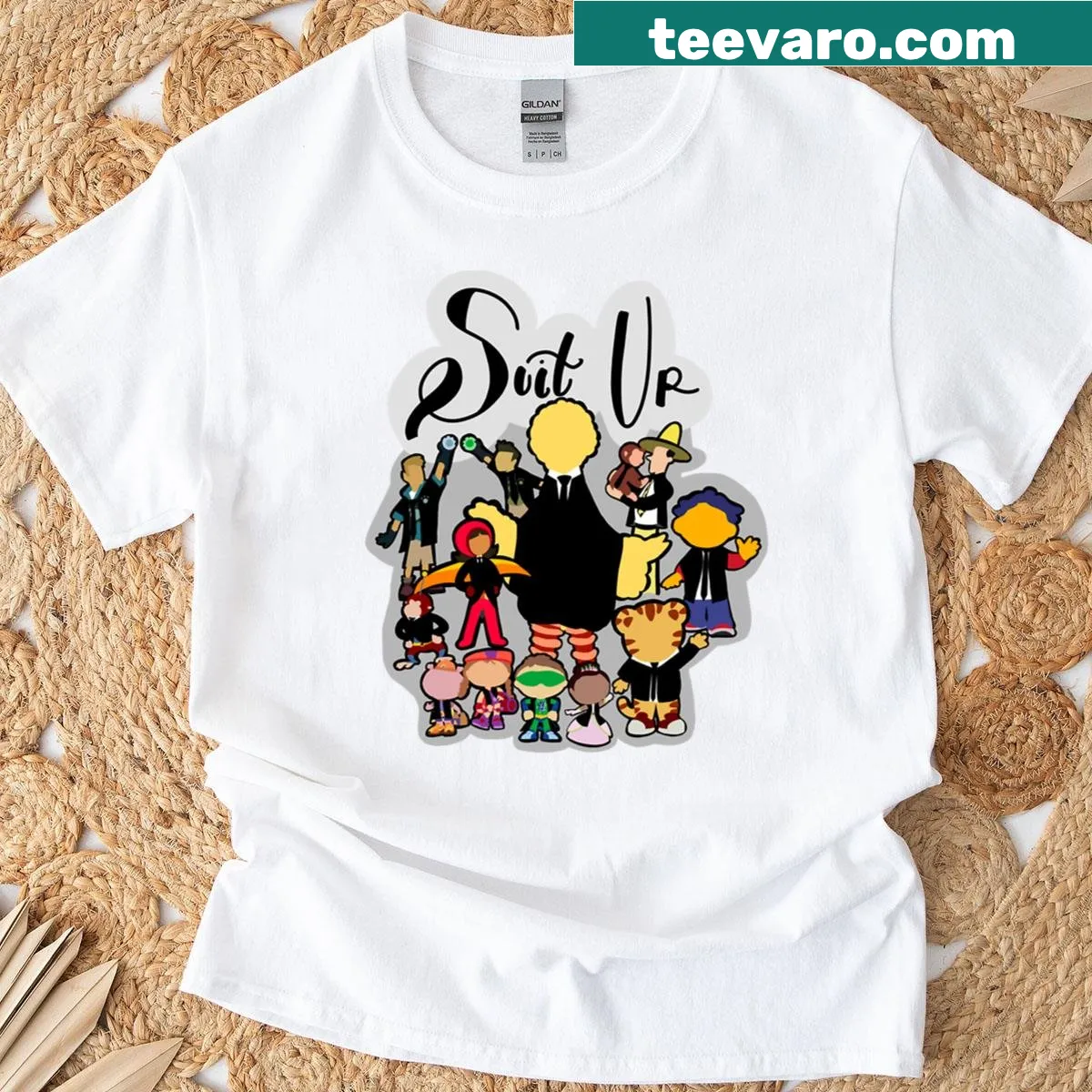 T-shirt with the phrase 'Suit Up' in bold typography — on a men's t-shirt